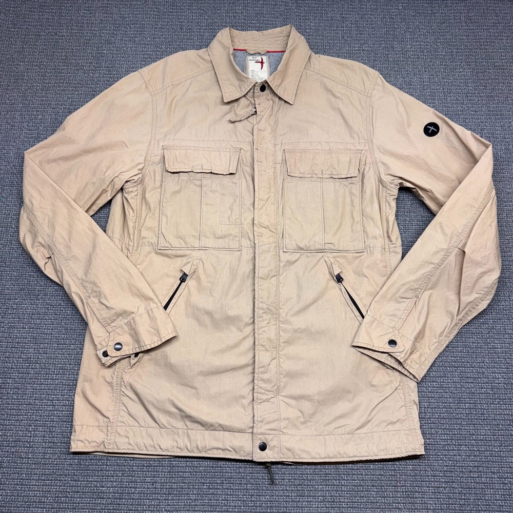 Relwen Men Khaki Tan Cotton Nylon Utility Field Jacket Medium RN 121082